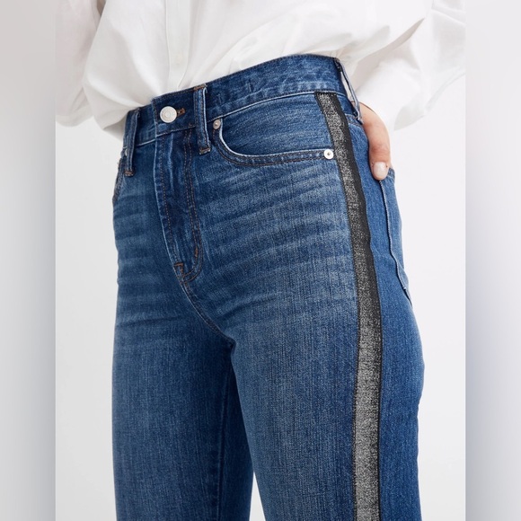 Madewell The Perfect Vintage Jean: Metallic Tuxedo Stripe Edition SZ 26 - Picture 3 of 9